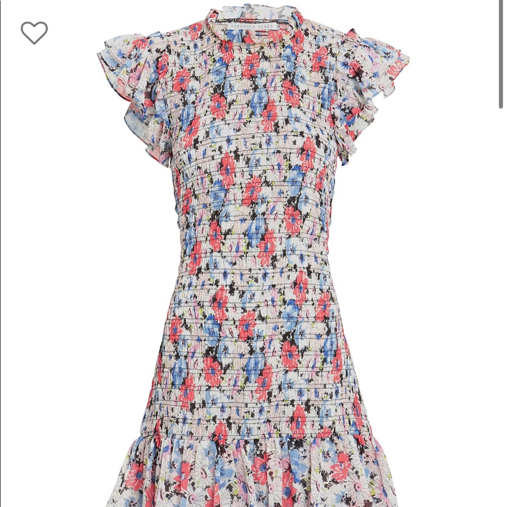 VERONICA BEARD Cici Ruched Floral Mini Dress, size 6